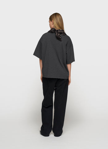 straight leg pants twill | black