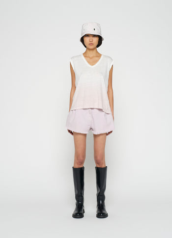 linen singlet dip dye | pale lilac
