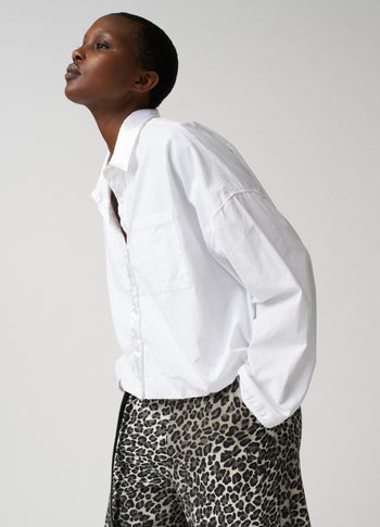 cropped smoking blouse | white