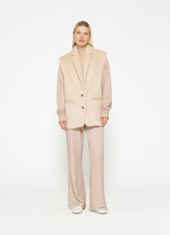 hairy sleeveless blazer | sepia sand
