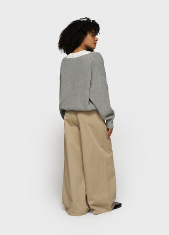wide pants twill | earth