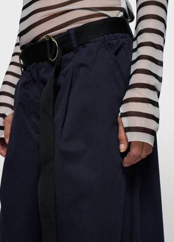 wide pants twill | dark navy