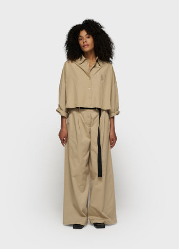 oversized cropped shirt | earth