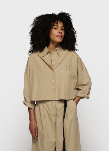 oversized cropped shirt | earth