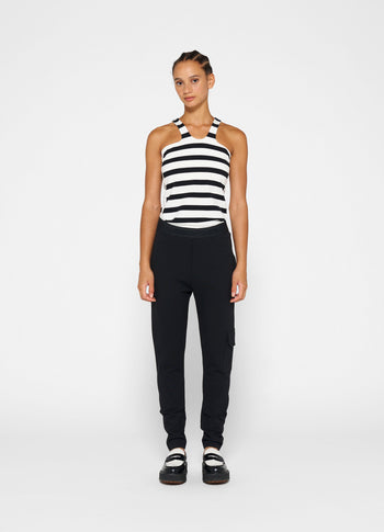 sporty wrapper stripes | ecru/black