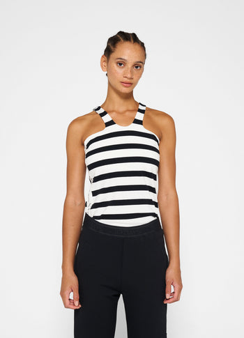 sporty wrapper stripes | ecru/black