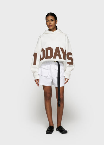 statement logo hoodie | ecru