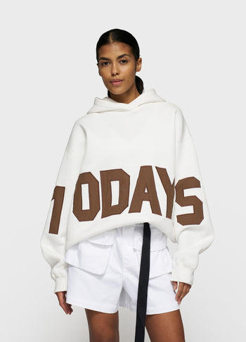 statement logo hoodie | ecru