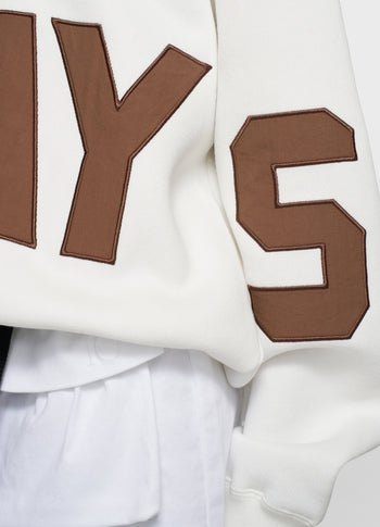 statement logo hoodie | ecru