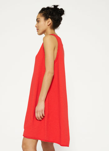 beach dress | poppy red
