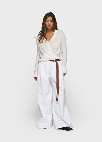 wide pants twill | optic white