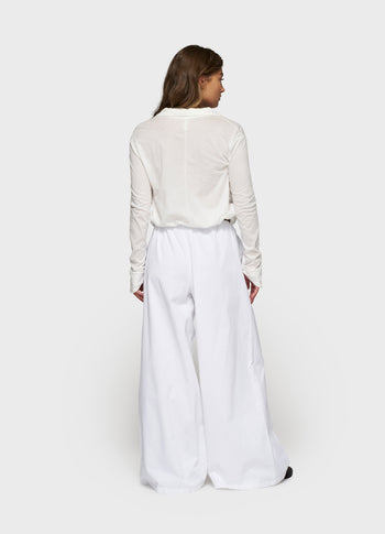 wide pants twill | optic white