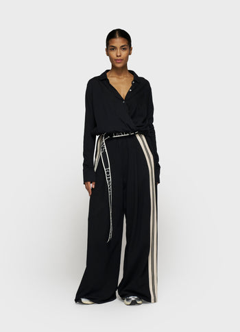 wide pants tape | black