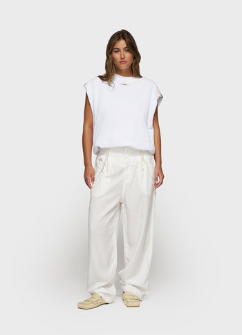 strap salopette twill tencel | ecru