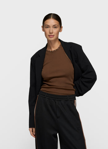 tank top pearls | dark truffle