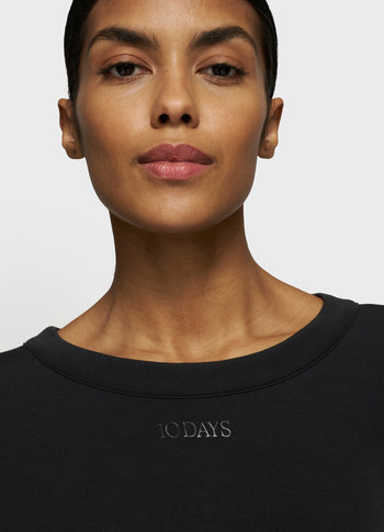 soft scuba cropped sweater | black