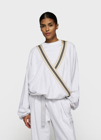 dance sweater tape | white grey melee