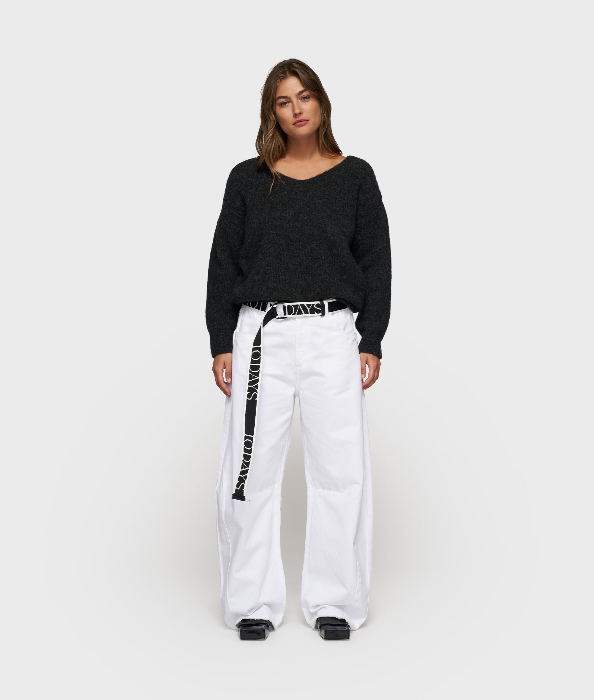 western pants washed | optic white | 10DAYS | Official