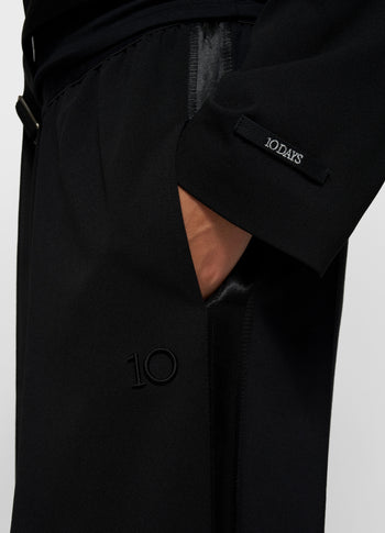 belted blazer crepe | black