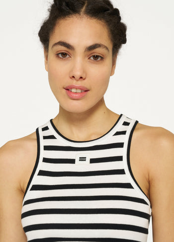 tank top rib stripes | ecru/black