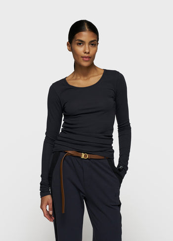 extra long sleeve tee modal | dark navy