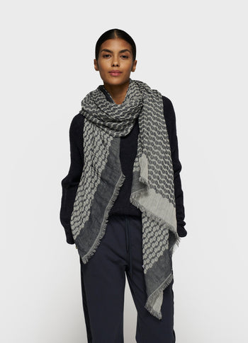 scarf ikat | dark navy