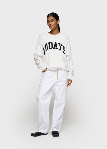 straight leg pants twill | optic white