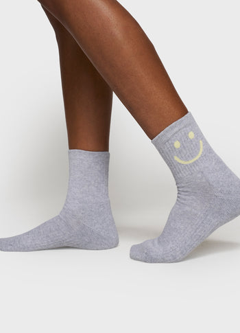 socks smile | white grey melee