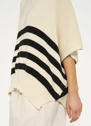 sleeveless sweater knit stripes | light safari