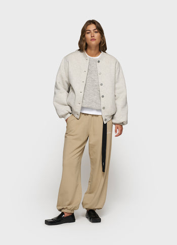 baseball bomber jacket 10 | white grey melee