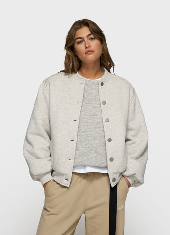 baseball bomber jacket 10 | white grey melee