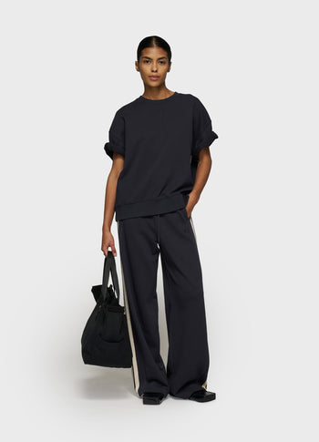 short sleeve sweater patch | dark navy