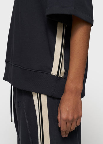 short sleeve sweater patch | dark navy