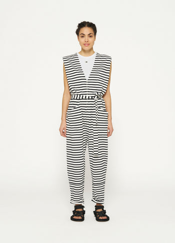 proud jumpsuit stripes | ecru/black