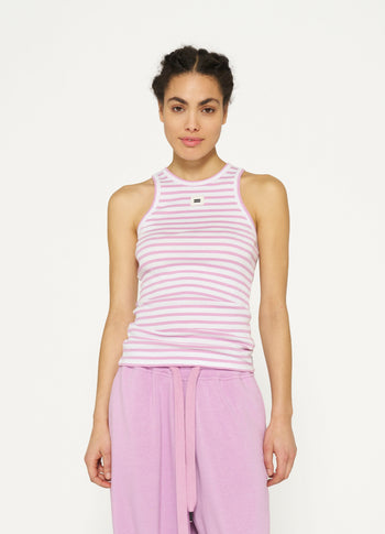 tank top rib stripes | ecru/violet