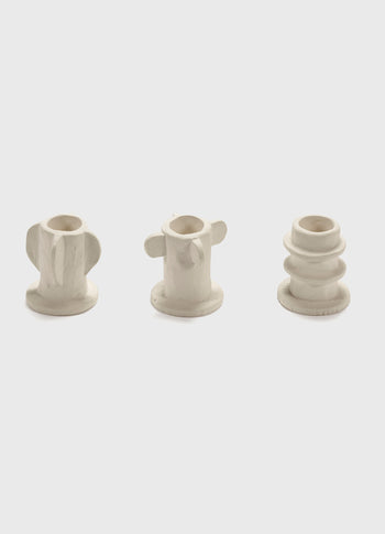 Candle holder 02 set 3 Molly 6CM | soft beige