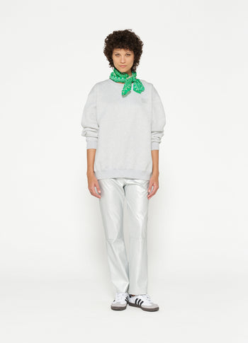 flared pants leatherlook | silver