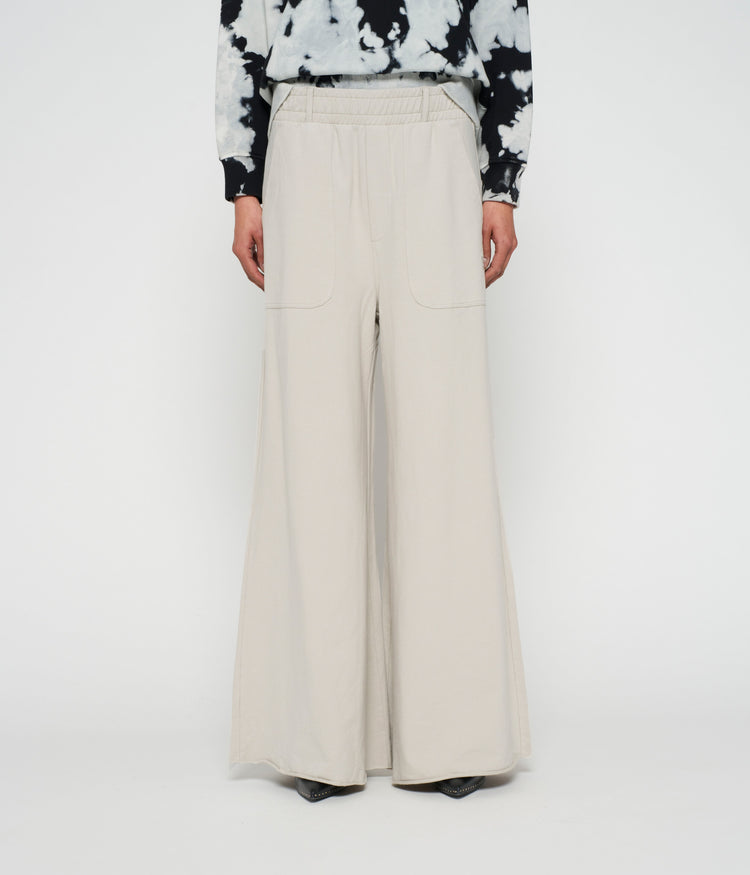 wide leg pants fleece | grey sky