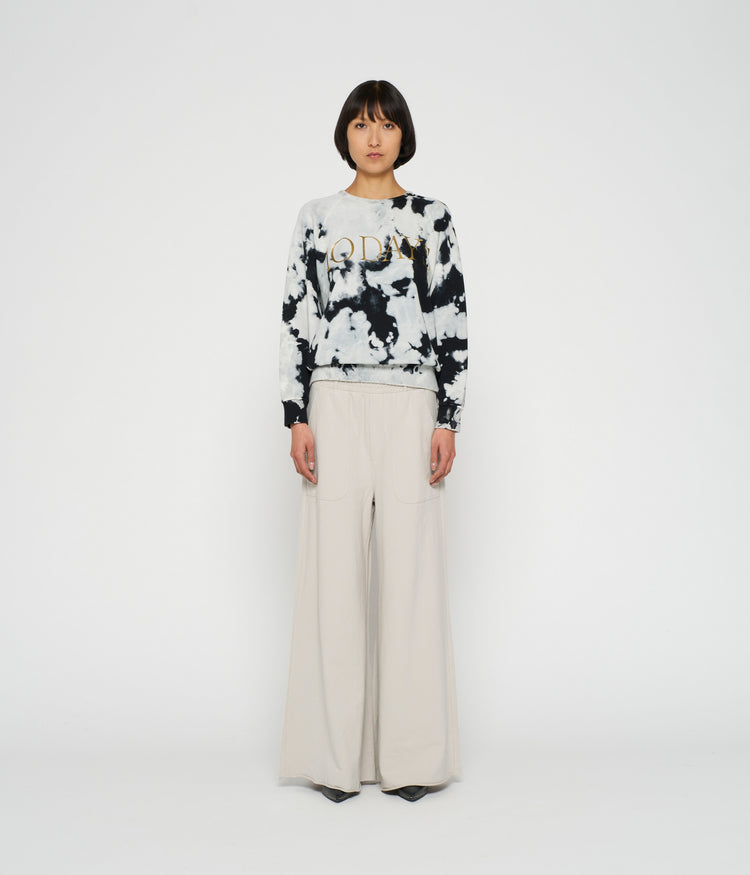 wide leg pants fleece | grey sky