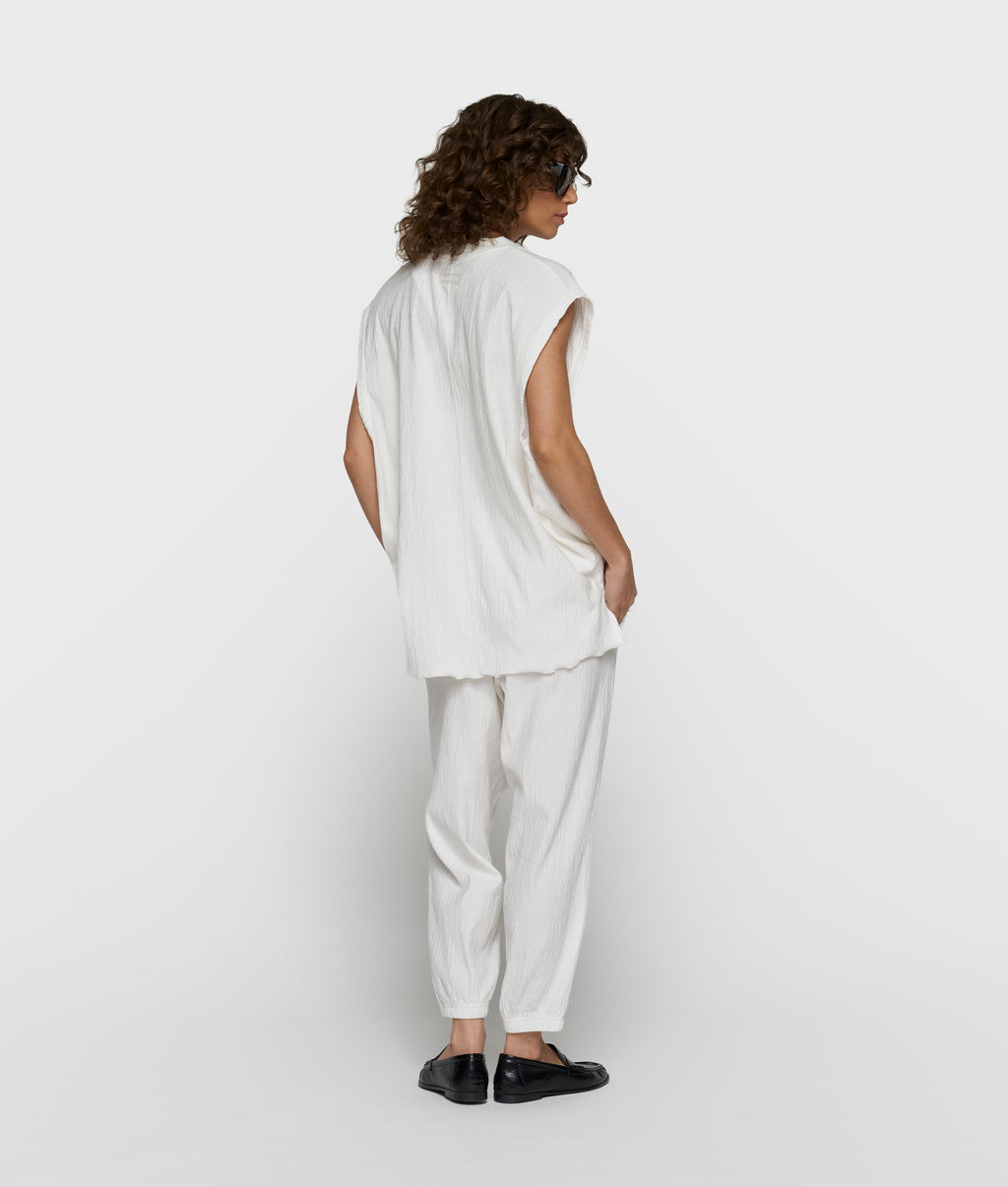 cropped easy jogger | ecru