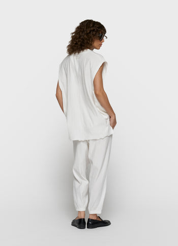 cropped easy jogger | ecru