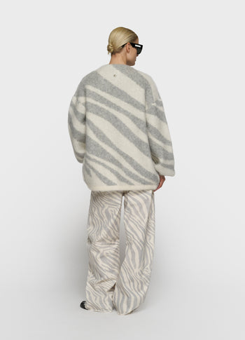 knit cardigan zebra | ecru