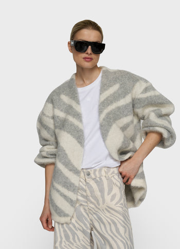 knit cardigan zebra | ecru