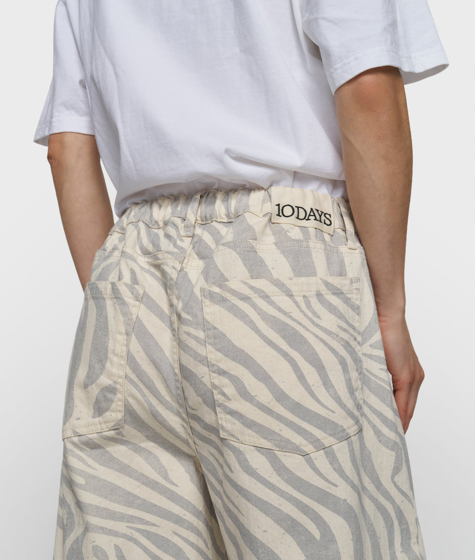 western pants zebra | ecru