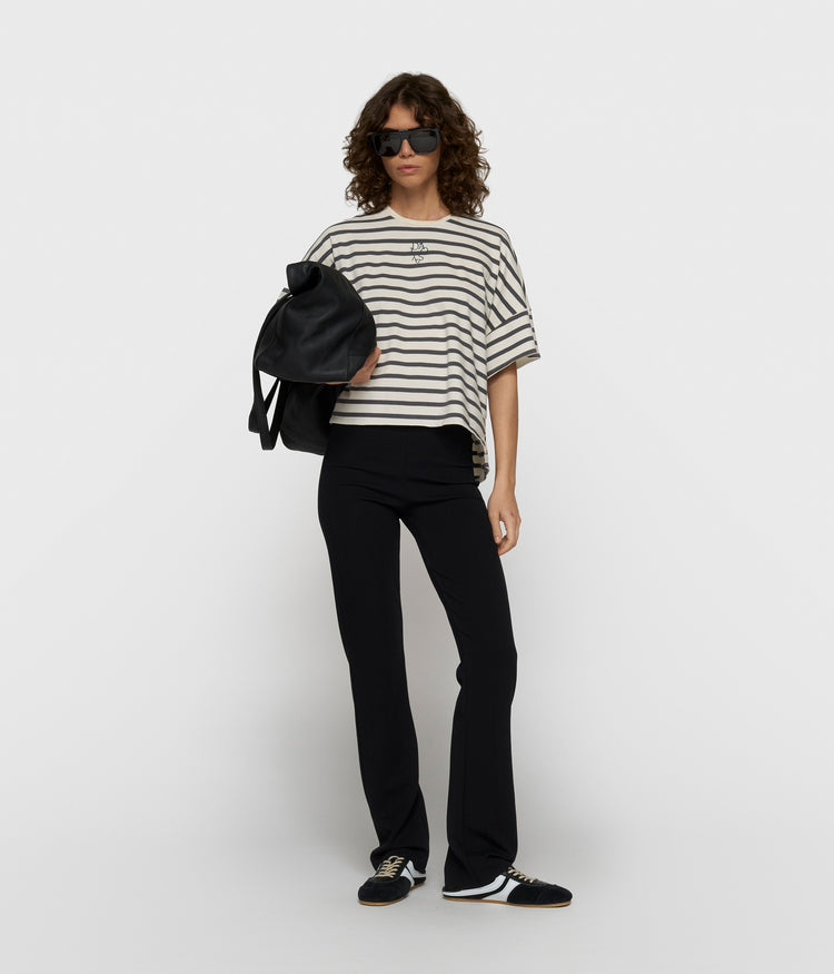 flare punto pants | black