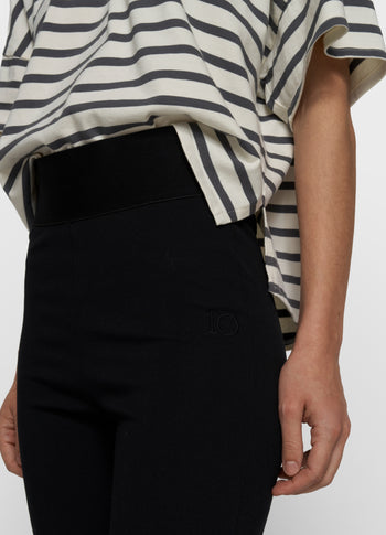 wide tee stripes | ecru/steel blue