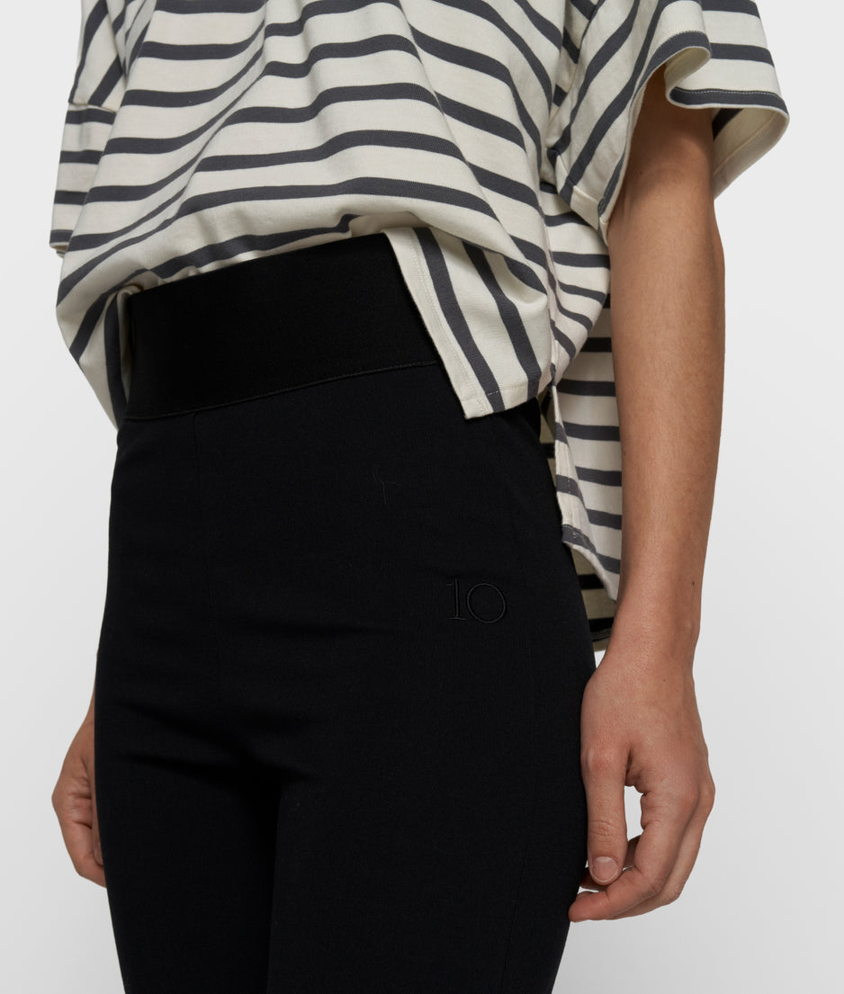wide tee stripes | ecru/steel blue