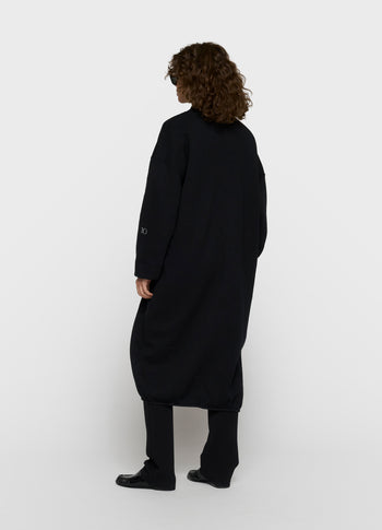 long baseball cardigan | black