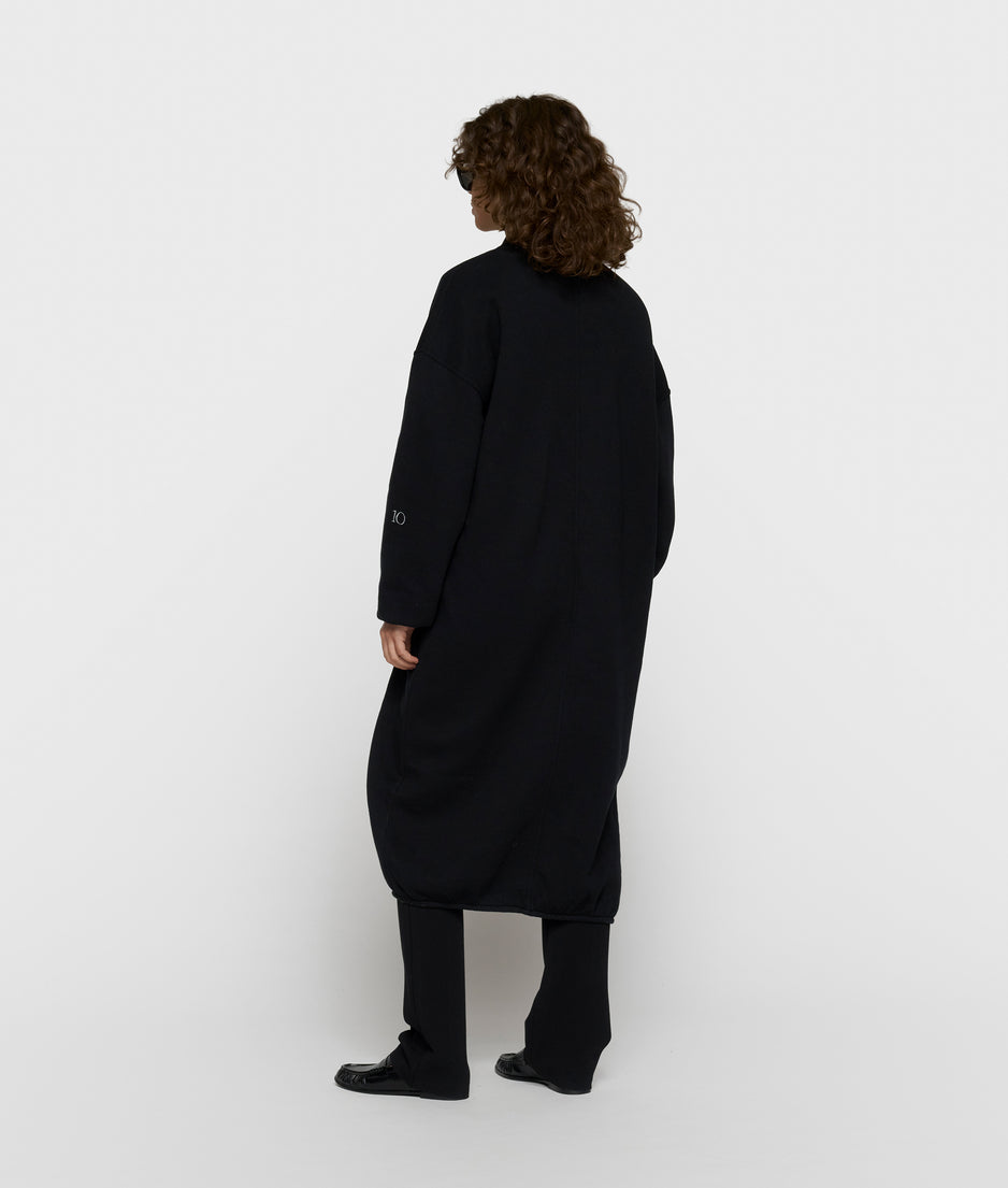 long baseball cardigan | black