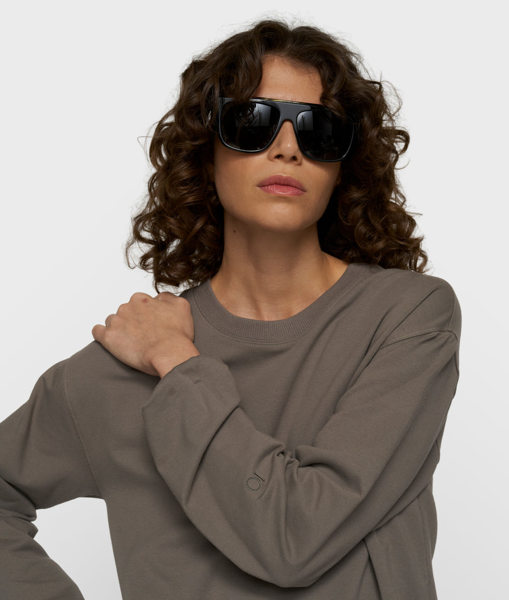 silent chique sweater | dark fog